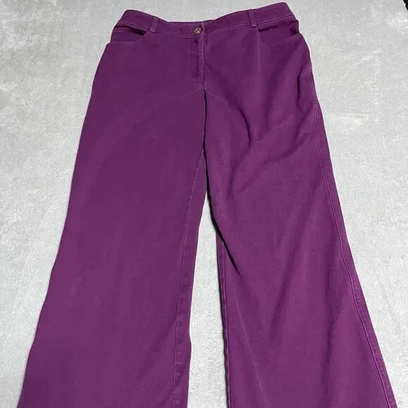 St. John Purple Ankle Cropped Pants - Picture 3 of 9